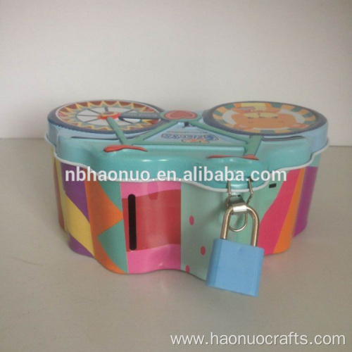 plastic paint iron tin can coin bank Money-box